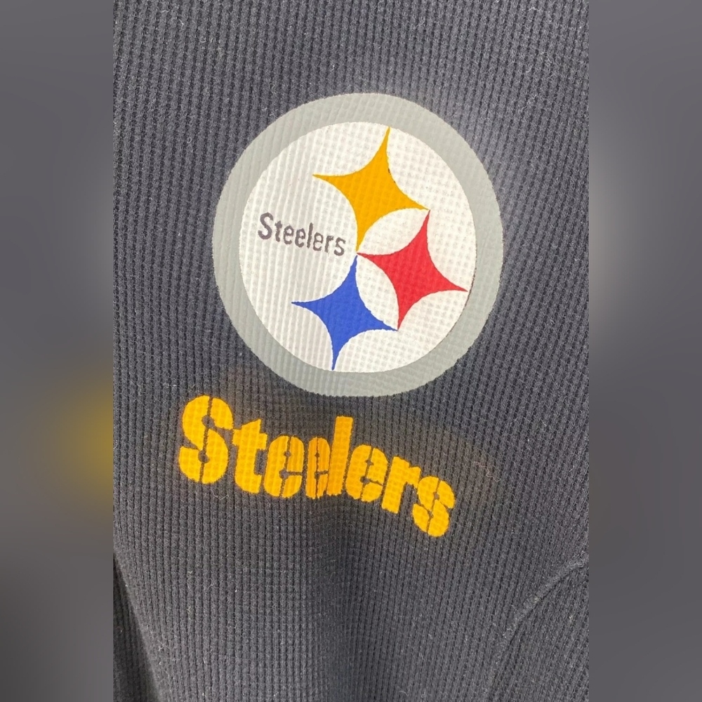 NFL Pittsburgh Steelers Black Waffle Knit Full Zip Reversible Hoodie Jacket XXL - Picture 2 of 6